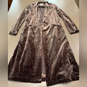 Skies Are Blue Velvet Long Coat with Studded Detail Sz: M